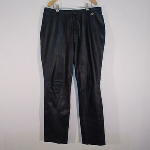 Vtg 2002 Harley Davidson Leather Stretch Pants Womens Plus 46/18W Y2K Matrix